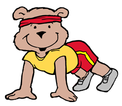 Bear Doing Pushups Cartoon
